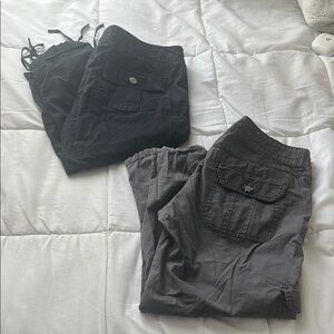 Y2K “Lowrise” capri cargo pants